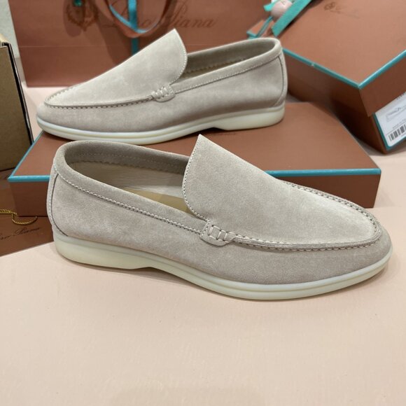 Loro Piana Beige Suede Boat Shoes - Picture 7 of 9